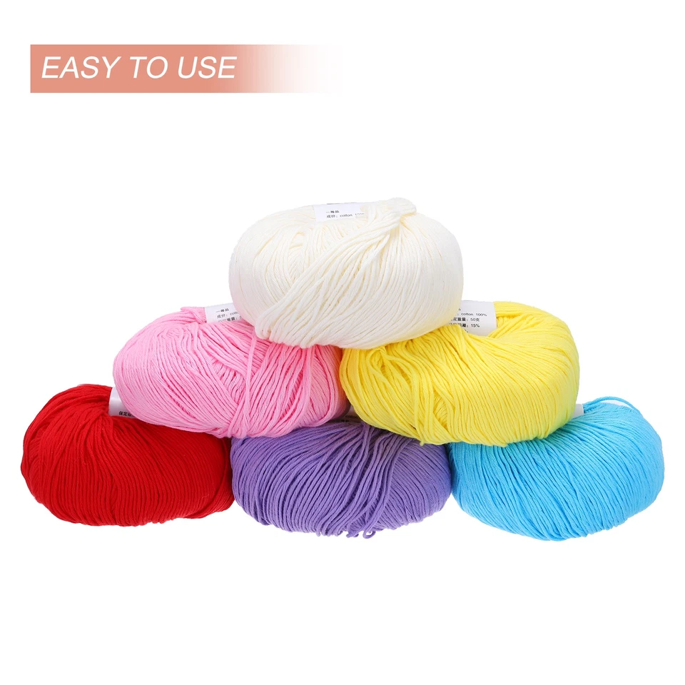 Cotton Yarn,Soft Knitting Yarn -4 Skeins/4×218yards/4×4.54oz/Brown Foto 4 de 4