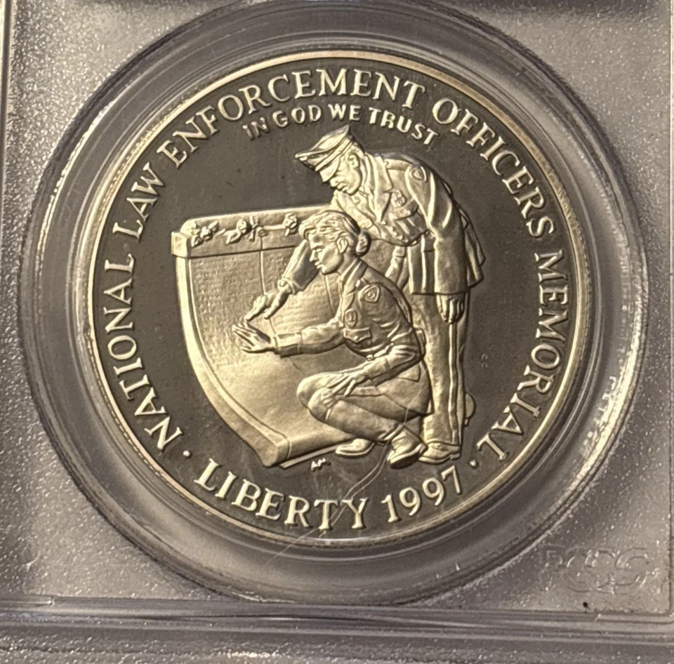 1997-P Police Officers Proof Silver Dollar Graded PCGS PR69DCAM - Image 2 of 4