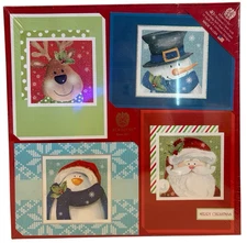 New Boxed Set of 40 Burgoyne Christmas Cards Santa Reindeer Snowman - HTF