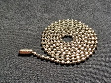 24" Nickel Plated Steel 2.4mm Flat Ball Bead USA Stylish Dog Tag Chain USA Made