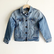 Old Navy Girls XS 5 Stretch Blue Denim Jean Jacket Pockets Casual School