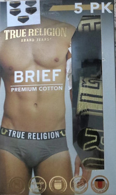 5 Pack True Religion Men Low Rise Cotton FLY POUCH SOFT Briefs LARGE 36-38 $59
