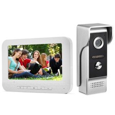 Video Intercom System, 7 Inches Monitor Wired Video Door Phone Doorbell Kit, Ind