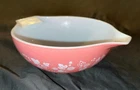 PYREX PINK GOOSEBERRY CINDERELLA PATTERN VINTAGE 4 QUART NESTING MIXING BOWL 444