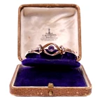 Irish Gold Amethyst Bracelet Arts Crafts Bangle 9ct Rose Gold J McDowell Dublin