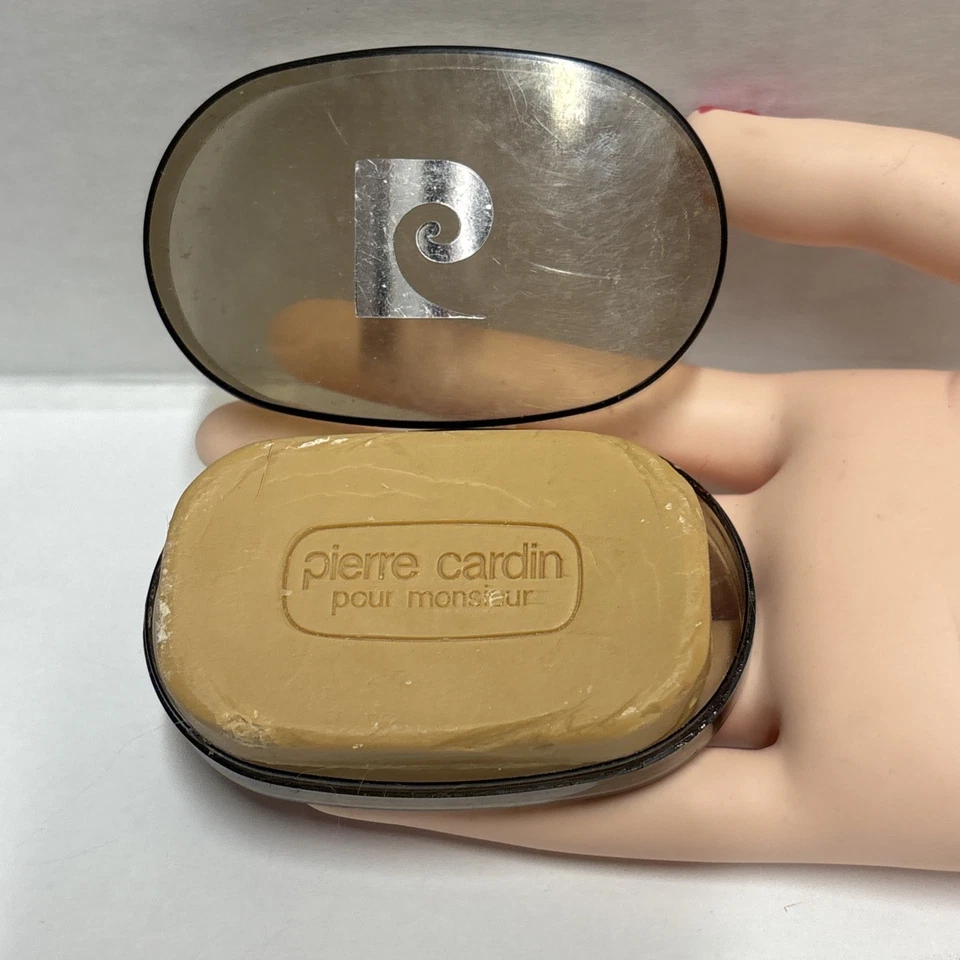 Barra de jabón PIERRE CARDIN Pour Monsieur con estuche perfumado 1,4 oz Francia vintage Foto 2 de 4