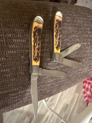 #ad #ad Beaver Creek Folding Trapper 2 Blade with Riffle Shield $28.99