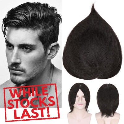 AAA+ Mens Toupee Hairpiece Human Hair Replacement System For Forehead Hair Loss