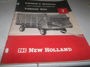 New Holland "7" Forage Box Owners Manual