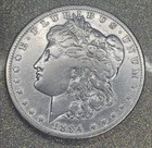 1894-O Morgan Silver Dollar, XF, 90% SILVER, Estate Sale, #0197