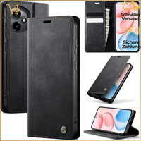 HandyhüLle KlapphüLle Premium Pu Leder Schwarz Rfid SchutzhüLle FüR Honor 400 5G