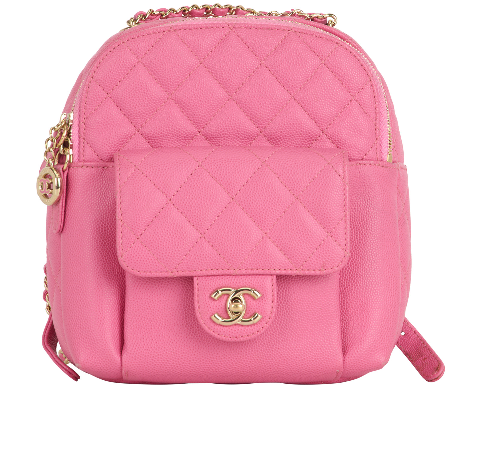 Chanel Small CC Day Backpack Backpack Caviar Leather Pink