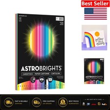 Astrobrights 25-Color Assortment Cardstock 8.5 x11 75 Sheets Perfect for C...