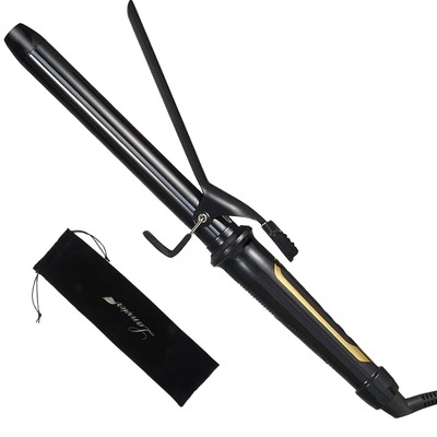 Lanvier 1 Inch Extra Long Hair Curling Iron with Ceramic Tourmaline Barrel, P...