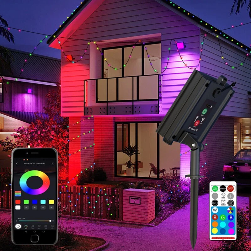 Outdoor Solar LED Strip Lights Music Sync Bluetooth RGB Room Light with Remote - Image 3 of 4