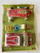 Nice Vtg 1960s Japanese Friction Tin Race Car  1950s MG Roadster Pair Sealed