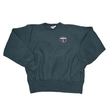 Vintage Lee Cross Grain Boeing Crewneck Sweatshirt Size Large Black Made in USA