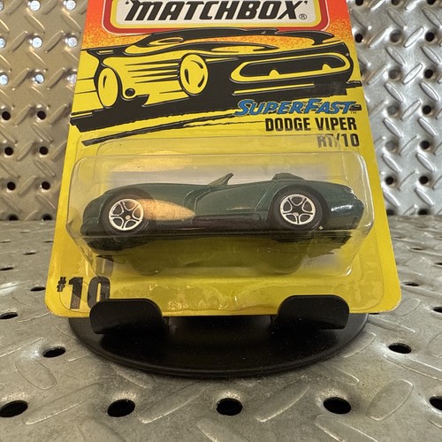 Matchbox 1997 Super Fast #10 Dodge Viper RT/10 green MOC Tyco Toys MB260 - Picture 3 of 10