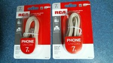 RCA Phone Line Cord 7 Ft. Ivory Lot Of 2 TP210R  FS