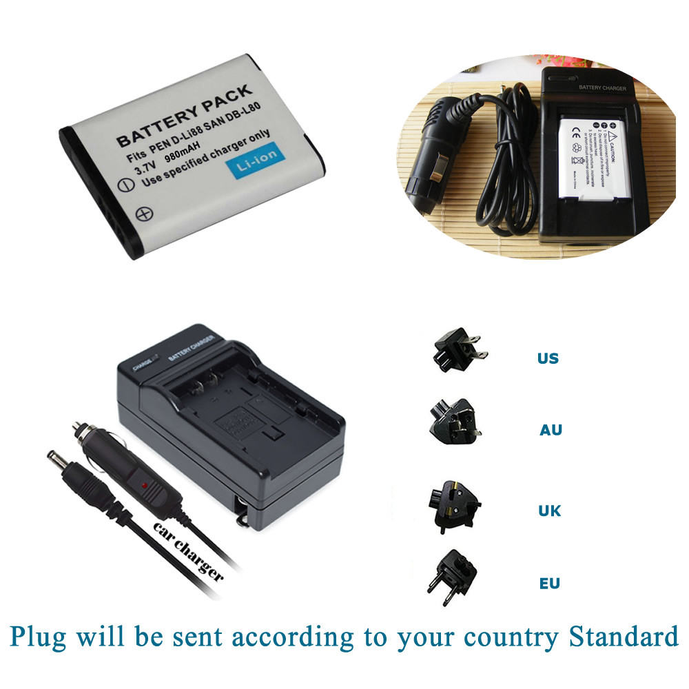 Batteria D-Li88 Per Fotocamere Pentax - Compatibile Con Optio H90, P70, P80, W90, WS80 - Foto 4