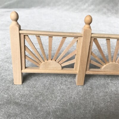 1/12 Scale Miniature Dollhouse Handrail Fence - Wooden Model House Furniture Decor