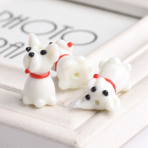 2 PIEZAS cuentas sueltas de vidrio con forma de perro/pingüino hechas a mano para hacer joyas - Imagen 4 de 11