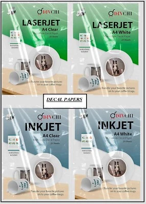 DIVYA ENTERPRISES Decal Paper A4 Size Laser Printer Decals Sheet And Water Slide Inkjet