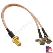 New Female SMA Jack Split to 2x TS9 Male 150mm 6" RG316 Short Y-Cable Adapter