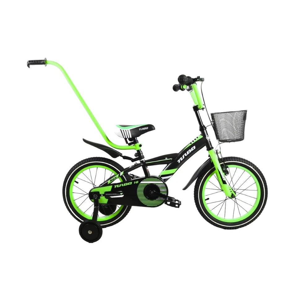 BMX 16 Zoll Kinderfahrrad Kinder Rad Spielrad Fahrrad Bike SCHWARZ/Grün - Bild 2 von 4