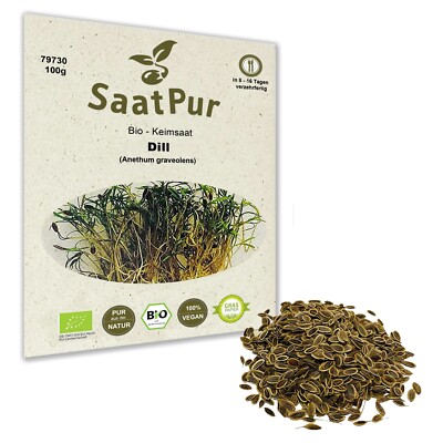 100g BIO Keimsaat für Sprossen Dill Samen Keimsprossen Microgreens Vegan Öko