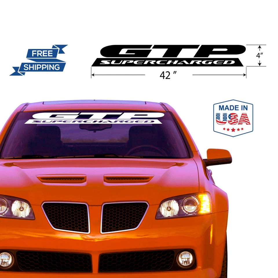 Adesivo de vinil para-brisa Banner serve para Pontiac Grand Prix GTP Supercharged - Imagem 2 de 4