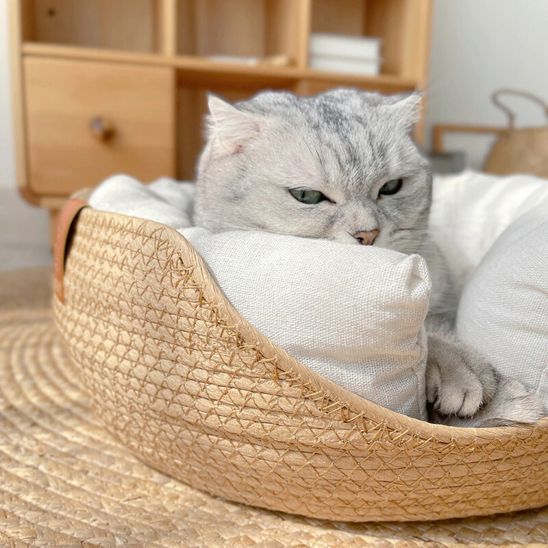 Cuccia per animali domestici in bambù foto 4