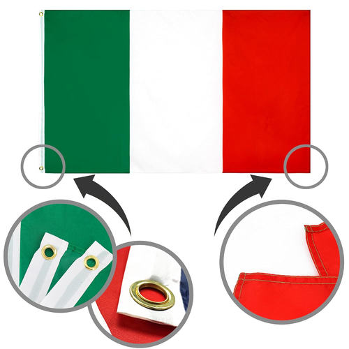 Bandiere Italiane E Bandiere Dell'Europa.90 X 150 Cm Bandiere Con 2 Occhielli in - Foto 6 di 12