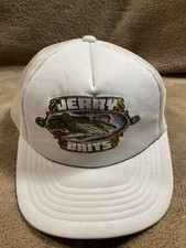 Vintage Fishing Hat Jerry Baits Fish Bait Bass Northern Pike Trucker Hat 80s