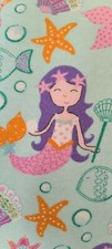 Mermaid Starfish Purple Pink Baby Toddler Blanket Throw Handmade