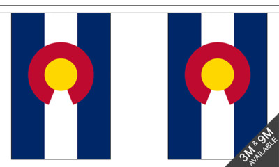 Colorado Wimpelkette - 9 Meter 30 Flagge Banner Dekoration USA Staat