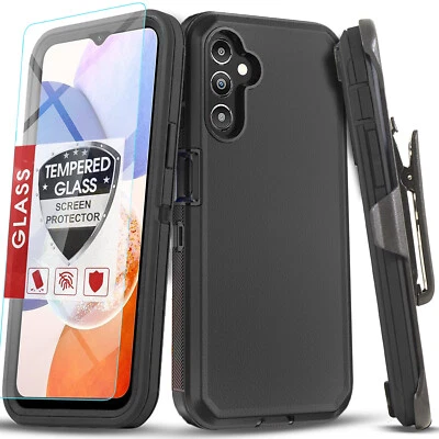STARSHOP For Samsung Galaxy A14 5G A32 Case Phone Cover Belt Shockproof + Tempered Glass