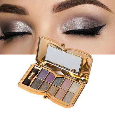 GLITZER LIDSCHATTEN PALETTE FARBE PIGMENT SCHIMMER SPARKLY DIAMOND MAKEUP 10 FARBEN