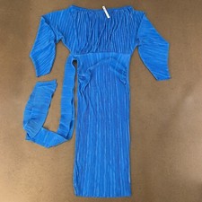 ASOS Maternity Women's Size 2 Blue Long Sleeve Ribbed Belted Bodycon Dress NWT