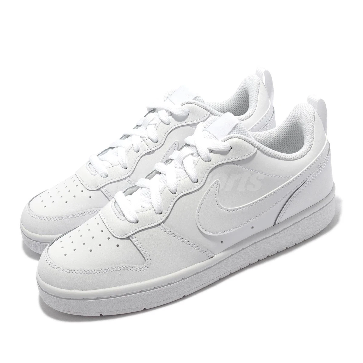 Nike Court Borough Low 2 GS Triple White Junior Kids Women Casual  BQ5448-100