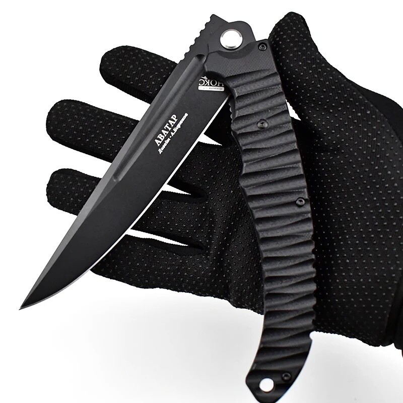Russian NOKS HOKC Tactical D2 Blade Black Folding Blade Knife