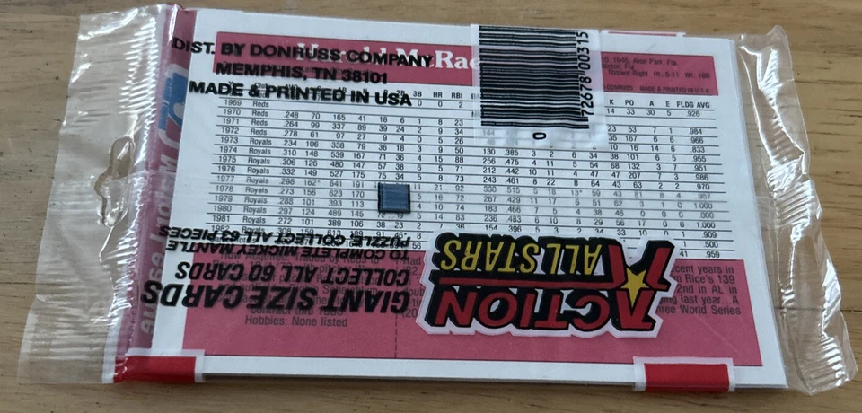1983 Action All Stars Pack Robin Yount Brewers (top) Hal McRae Royals (atrás) Foto 2 de 2