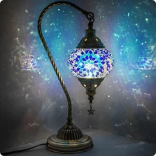 Turkish Moroccan Mosaic Bedside Lamp - Modern Home Decor | Buy 2 Save 15%