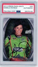 PSA Danica Patrick signed on card auto // Authentic 2012 Press pass ignite #30