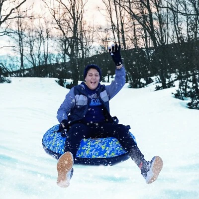 Rigma Snow Tube - Heavy Duty Snow Sleds | Hard Plastic Bottom, High Speed Tubes|