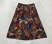 Vtg Plus Preferred Womens Size 18W Multicolor Floral Front Button Midi Skirt