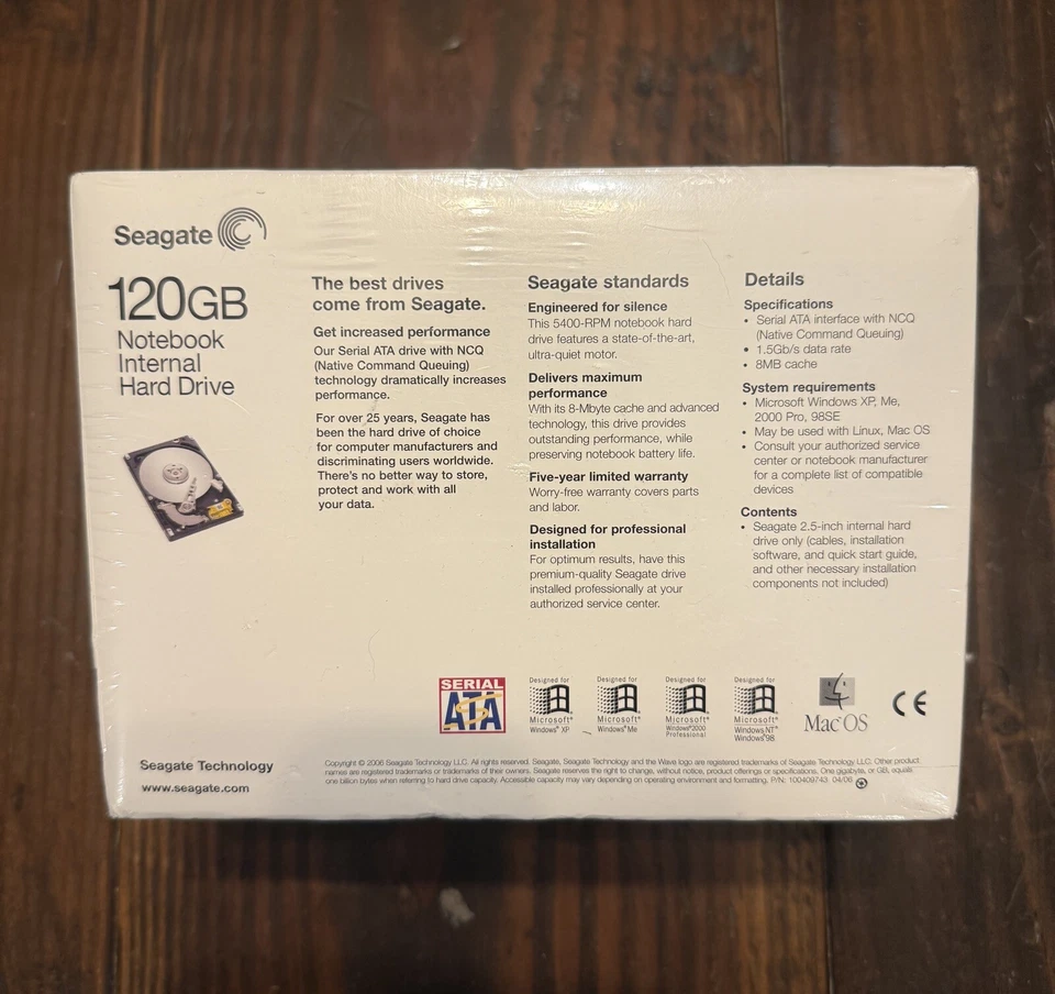 NEW Seagate 120GB Notebook Internal Hard Drive Serial ATA 2.5" 5400rpm SEALED - Image 2 of 4