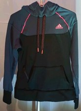 Adidas Climawarm Hooded Women  s Sweatshirt Black / Dark Gray Small Soft Cozy