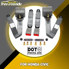   2 Set 3 Point Seat Belt Car Retractable Straps for Honda Civic Wagon
