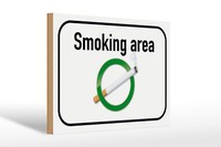 Holzschild Hinweis 30X20 Cm Smoking Area Raucherraum Deko Schild Wooden Sign
